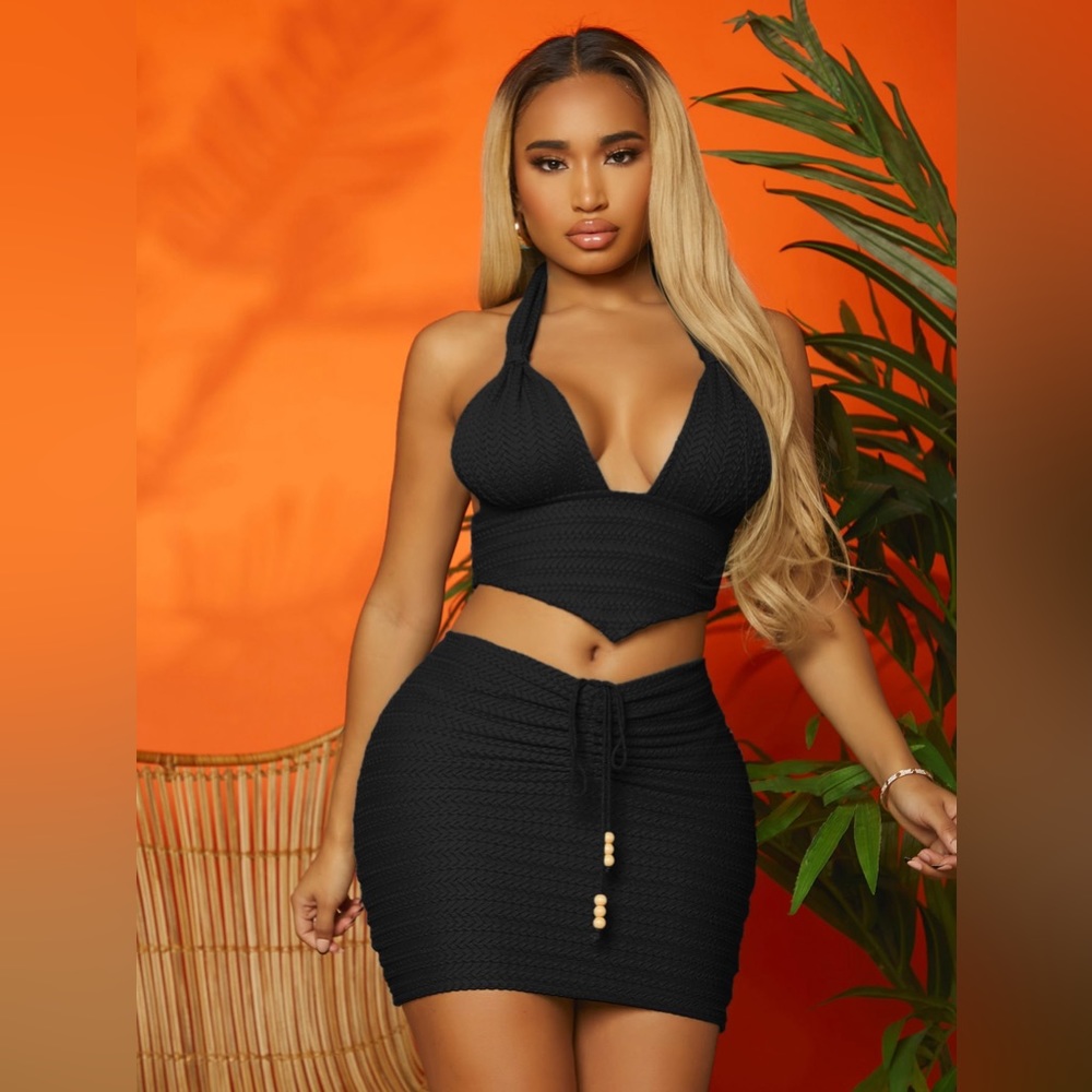 Melinda Halter Back Top & Mini Skirt